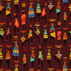 Seamless texture with African women
