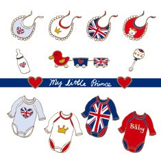 hand sketch royal british baby toy cloths bib