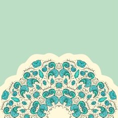 Round floral ornamental frame vector illustration N2