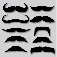 Different types of mustaches Retro style N2