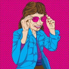 Girl with pink glasses N2