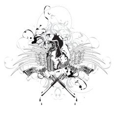 Heart with guns and wings