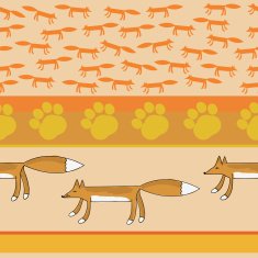 animals fox texture seamless pattern in vector