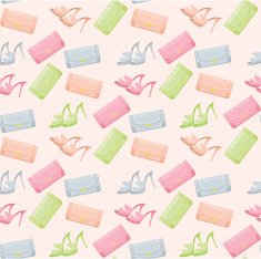 Seamless bags and shoes pattern