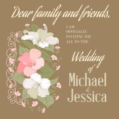 Marriage invitation with gibiscus