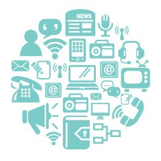 Communication Icons in Circle Shape