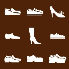 Vector collection of shoes illustrated footwear