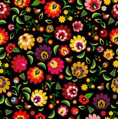 Traditional folk floral pattern vector illustration N7