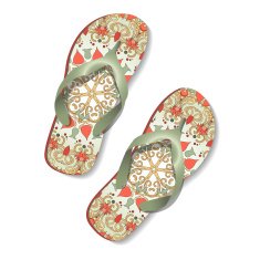 Beach sandals with floral ornament N2