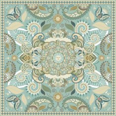 Square ornamental pattern with flowers N3