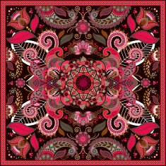 Square ornamental pattern with flowers N4