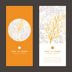 Vector magical floral vertical round frame pattern invitation greeting cards