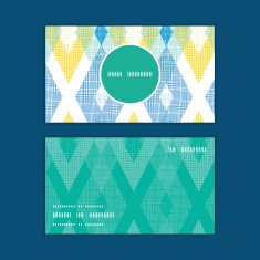 Vector colorful fabric ikat diamond vertical round frame pattern business N2