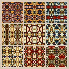 set of different seamless colored vintage geometric pattern N123