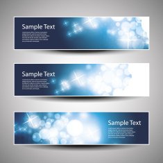 Set of Horizontal Christmas or New Year's Banners