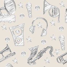 Abstract musical seamless pattern N3