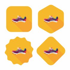 sneaker flat icon with long shadow eps10 N42