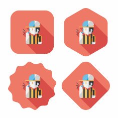 referee flat icon with long shadow eps10 N17