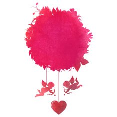 Happy Valentine's Day card with angels for your design N6
