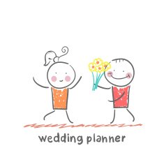 wedding planner with the bride