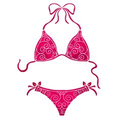 Watercolor red beach swimsuit N2