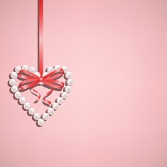 Pearl heart with bow N4
