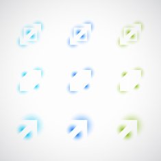 set of abstract color arrow icon for design