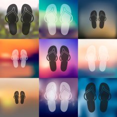 slippers icon on blurred background N2