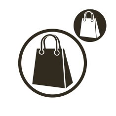 Shopping bag vector simple single color icon isolated on white N9