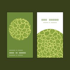 Vector abstract green natural texture vertical round frame pattern business
