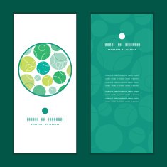 Vector abstract green circles vertical round frame pattern invitation greeting N2