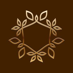 Vector Antique Golden design Line art logo template