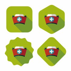 nurse hat flat icon with long shadow eps10 N4