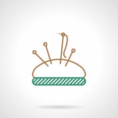 Flat line vector icon for sewing pin cushion