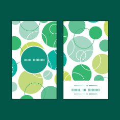 Vector abstract green circles vertical round frame pattern business cards N2