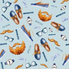 Seamless pattern with stylish hipster things