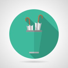 Flat color umbrella stand vector icon