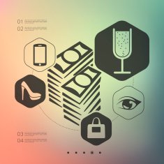 shopping infographic with unfocused background N41