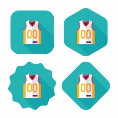 basketball clothing flat icon with long shadow eps10 N58