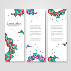 geometric colorful triangles design for banners set N6