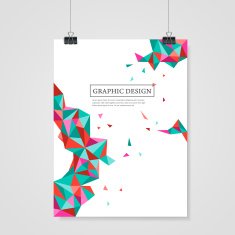 geometric colorful triangles design for poster template