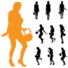 Vector silhouette of a woman N772