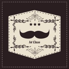 Hipster retro mustache vector illustration N2