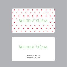business cards design template with watercolor drawings of plants N5