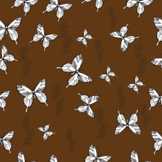 Pattern with butterflies and flowers not seamless N2