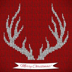 Decorative background with knitted deer horns N4