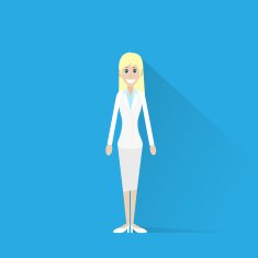 Businesswoman smile full length business woman flat icon
