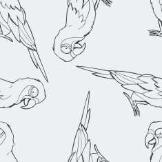 Parrot macaw outline pattern