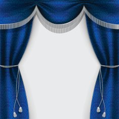Theater curtain decorated with fringe and tassels