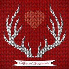 Decorative background with knitted deer horns N5